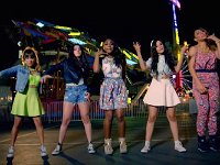 Fifth Harmony  Lauren and Camilla rock chucks while shooting the “Miss Movin’ On” music video.